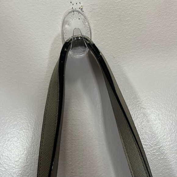 Kate Landry Grey Coated Canvas Large Shoulder Tote Bag Purse - Picture 8 of 13